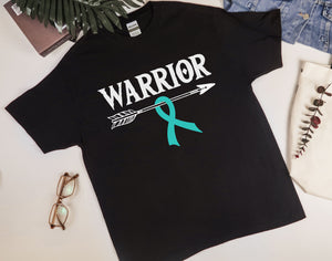 Cervical Cancer Warrior Shirt with Arrow and Teal Ribbon, Support Cervical Cancer Warriors, Gift for Cervical Cancer Fighter