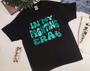 In My Fighting Era Shirt, Cervical Cancer Warrior Shirt, Teal Ribbon Awareness Shirt, Cancer Fighter Shirt for Women