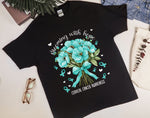 Blooming with Hope Cervical Cancer Shirt, Teal Flowers Cervical Cancer Shirt, Support Cancer Warrior Shirt, Cancer Survivor Gift