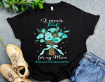 I Wear Teal Flowers for Mom Cervical Cancer Awareness Shirt, Beautiful Floral Shirt, Support for My Mom, Teal Ribbon Gift