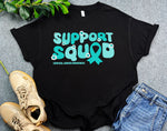 Support Squad Cervical Cancer Shirt, Cervical Cancer Awareness Team Shirt, Teal Ribbon Group Shirt, Support Gift for Women