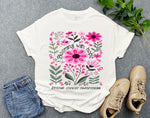 Bloom with Hope Breast Cancer Awareness Shirt, Floral Breast Cancer Shirt, Pink Ribbon Support Cancer Fighters Shirt