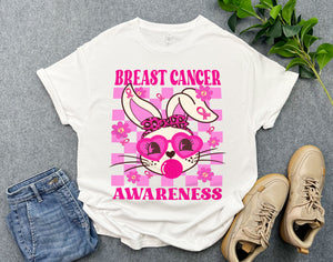 Cute Bunny Breast Cancer Awareness Shirt, Support Breast Cancer Warrior Shirt, Pink Ribbon Shirt, Cancer Survivor Gift