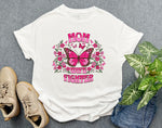 Mom Wife Fighter Breast Cancer Shirt, Pink Ribbon Butterfly Shirt, Support Gift for Mom and Wife, Breast Cancer Warrior Shirt