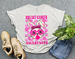 Cute Bunny Breast Cancer Awareness Shirt, Support Breast Cancer Warrior Shirt, Pink Ribbon Shirt, Cancer Survivor Gift