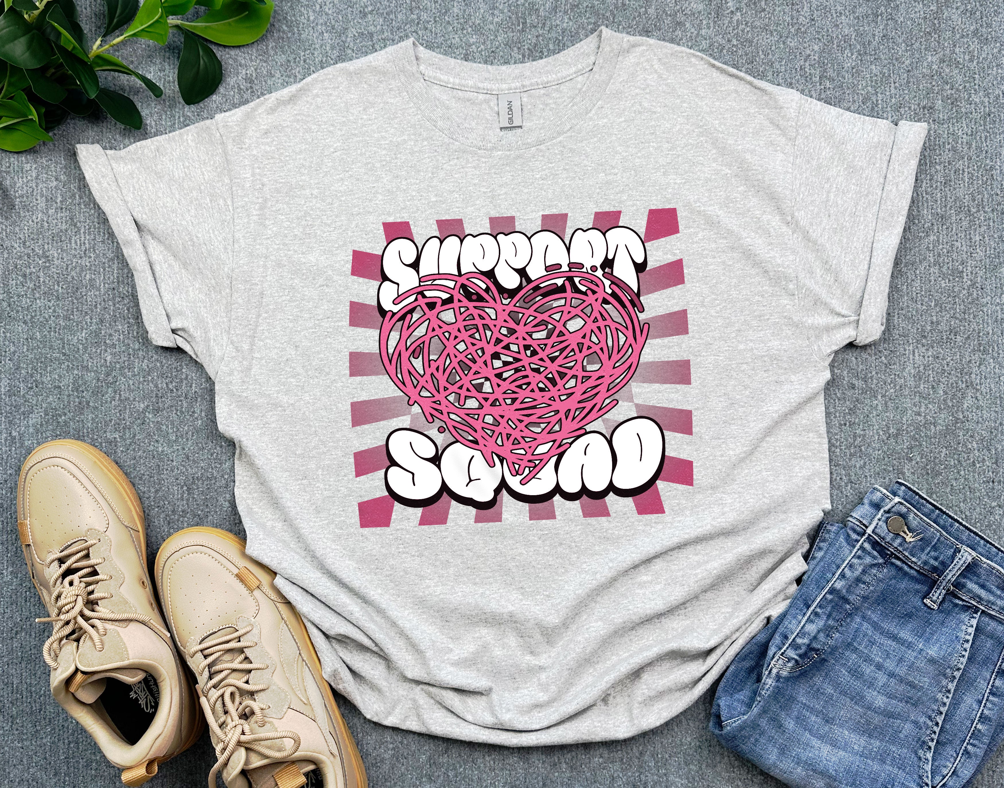 Support Squad Breast Cancer Awareness Shirt, Support Team Shirt, Pink Ribbon Squad, Gift for Breast Cancer Warrior Fighter