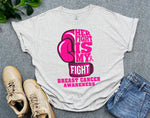 Boxing Glove Breast Cancer Support Shirt, Her Fight is My Fight Shirt, Pink Ribbon Gift for Breast Cancer Fighter