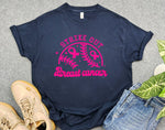 Strike Out Breast Cancer Shirt, Support Shirt for Breast Cancer Warrior, Pink Ribbon Shirt, Cancer Fighter Gift