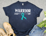 Cervical Cancer Warrior Shirt with Arrow and Teal Ribbon, Support Cervical Cancer Warriors, Gift for Cervical Cancer Fighter