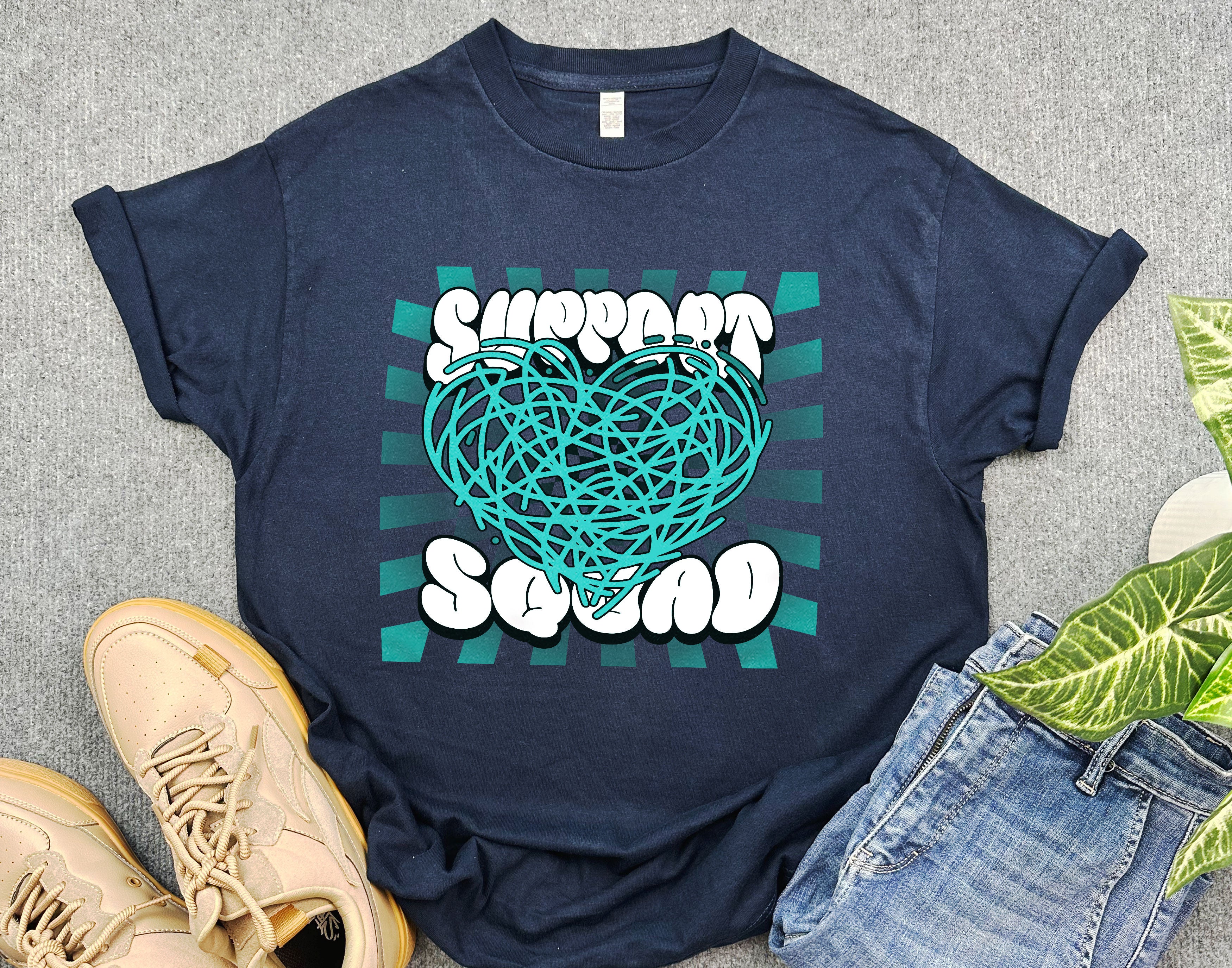 Support Squad Cervical Cancer Awareness Shirt, Bold Heart Design Shirt, Support Gift for Cervical Cancer Warriors Fighter